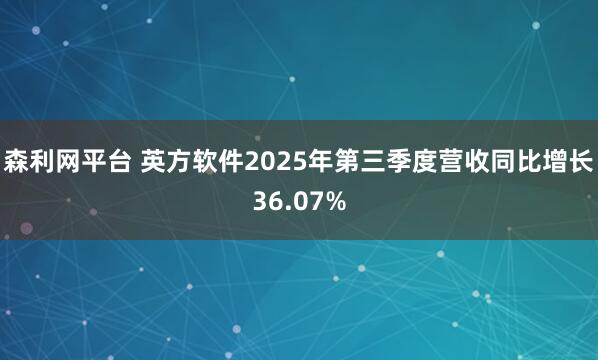 森利网平台 英方软件2025年第三季度营收同比增长36.07%